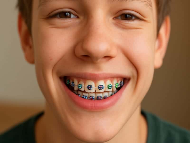 ارتودنسی دندان کودکان - براکت‌های رنگی برای دندان‌های نامرتب