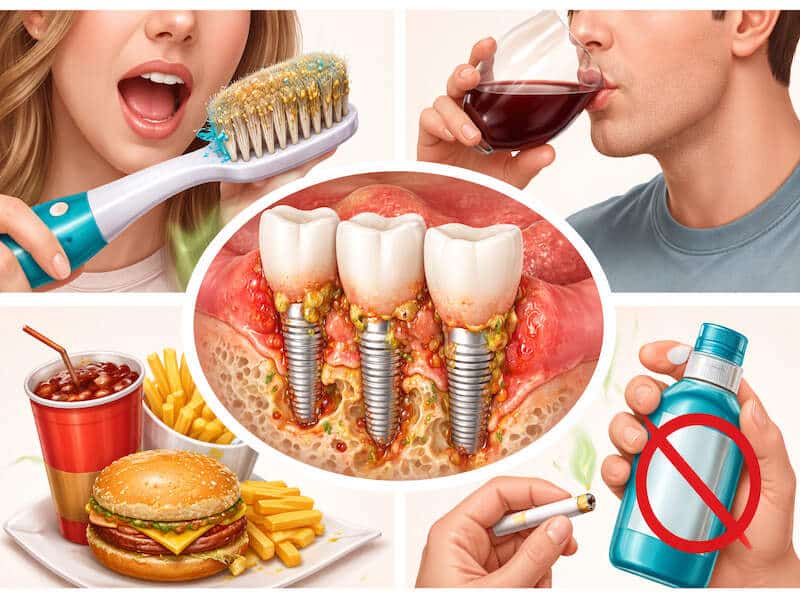 اشتباهات در نگهداری از ایمپلنت که باعث بوی بد دهان بعد از ایمپلنت می‌شود