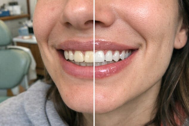 بهترین نوع کامپوزیت دندان قبل و بعد با کامپوزیت لب شیشه‌ای