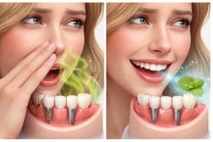 بوی بد دهان بعد از ایمپلنت و درمان آن با مراقبتهای بعد از ایمپلنت