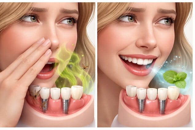 بوی بد دهان بعد از ایمپلنت و درمان آن با مراقبتهای بعد از ایمپلنت