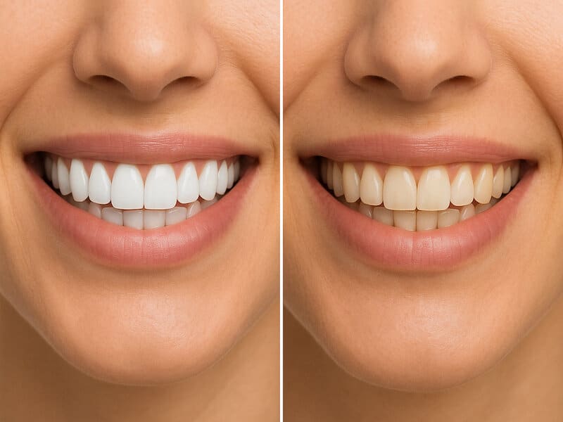 کامپوزیت رنگ طبیعی در مقایسه با سفیدترین رنگ کامپوزیت دندان – قبل و بعد واقعی