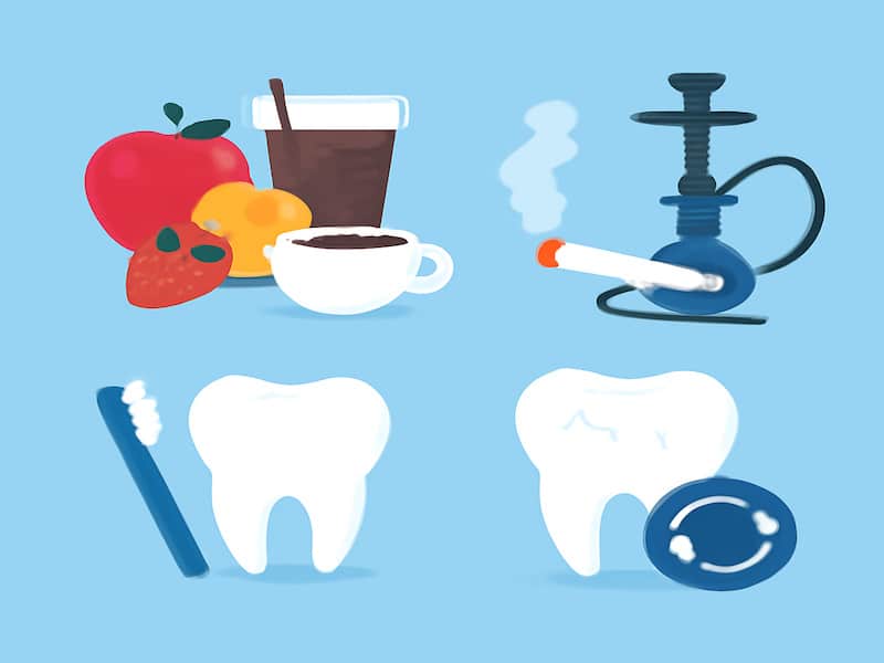 عوامل موثر بر ماندگاری بلیچینگ دندان - رژیم غذایی و بهداشت