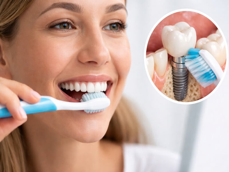 مسواک زدن بعد از ایمپلنت - نحوه صحیح مراقبت از ایمپلنت دندانی