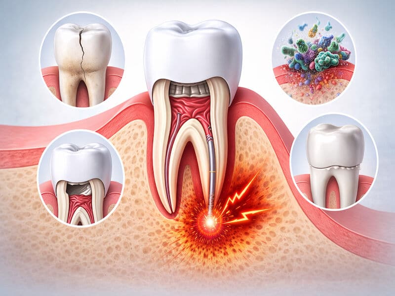 ساختار دندان عصب کشی شده و علل درد مجدد