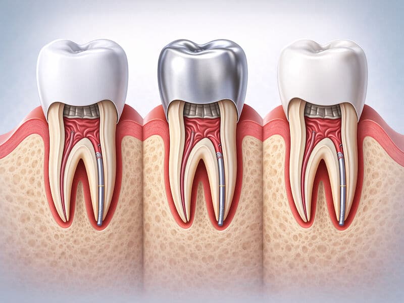 مقایسه انواع روکش دندان عصب کشی شده - زیرکونیا، فلزی، سرامیک
