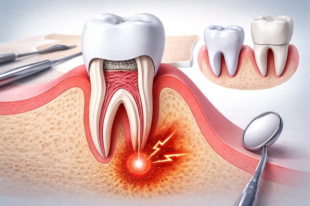 علت درد دندان عصب کشی شده بعد از چند سال و نقش روکش دندان